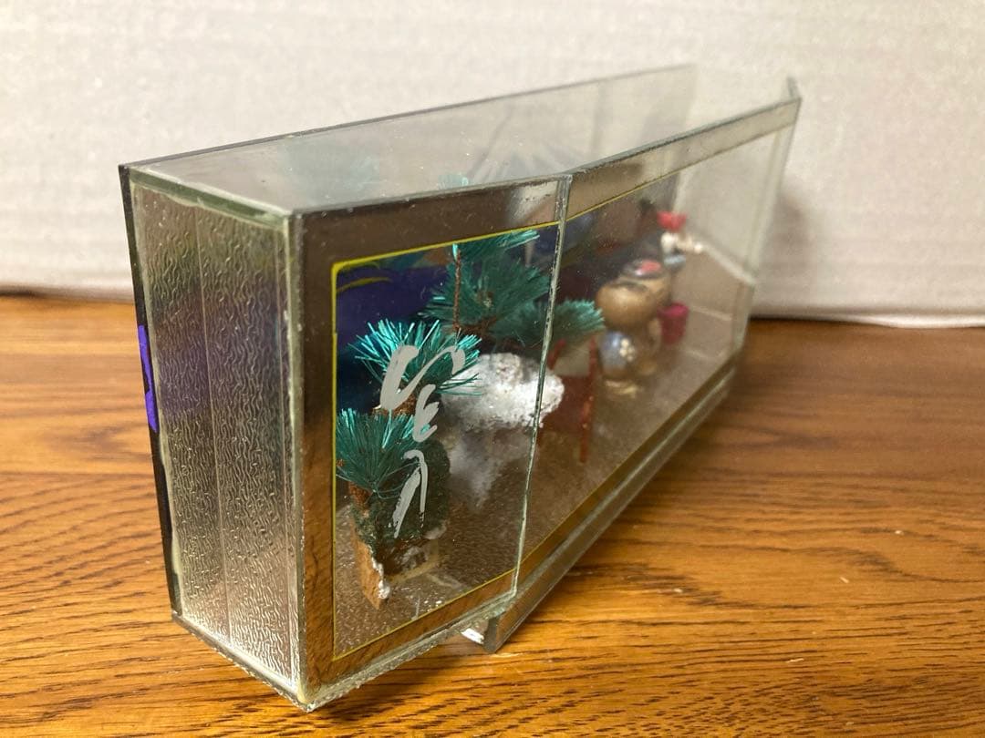 70年代 ビンテージ 庭園 富士山 灯篭 松 赤い橋 牡丹 カップル 夫婦 置物