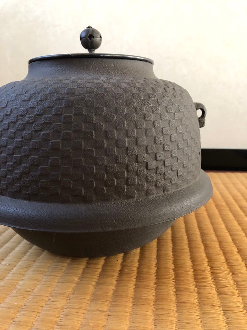 真形釜　初代　畠春斎氏作　共箱入