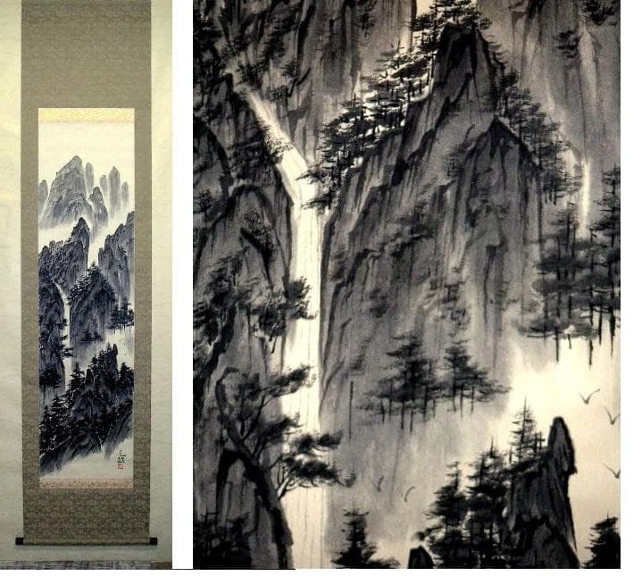 ♥掛軸　桂林山水　児玉 三鈴 　掛け軸　共箱付き　骨董品