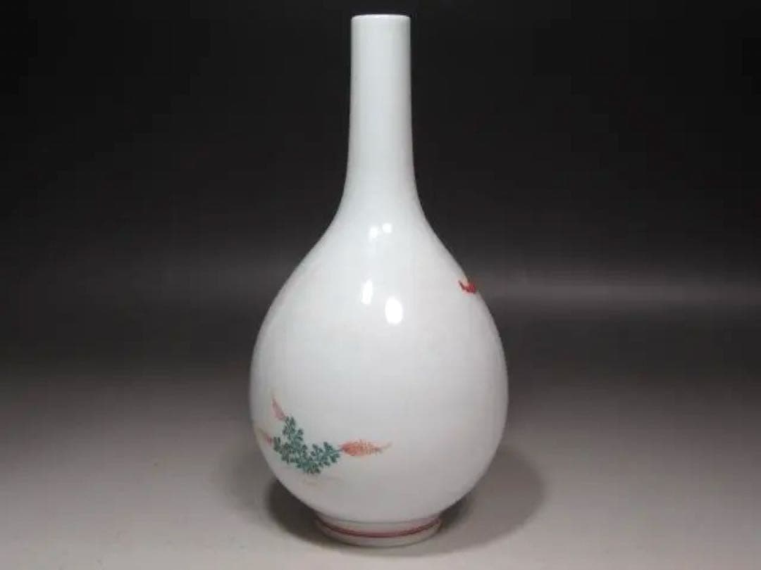 ☆　14代柿右衛門　錦栗鶉文花瓶　目をひく一品です☆y294