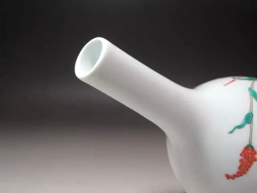 ☆　14代柿右衛門　錦栗鶉文花瓶　目をひく一品です☆y294