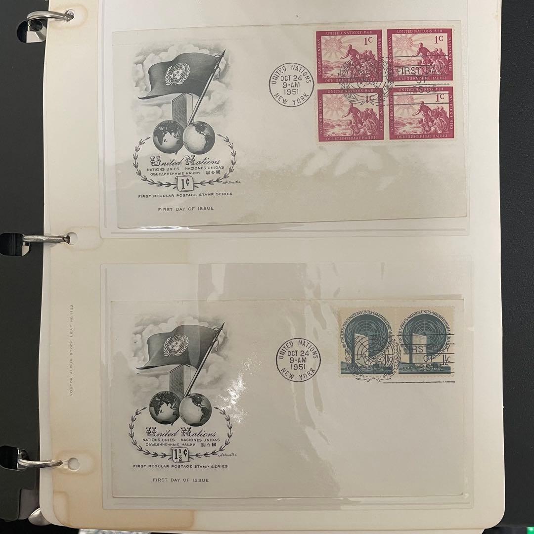 国連FDCカード 1950〜1980年代 初日カバー UN