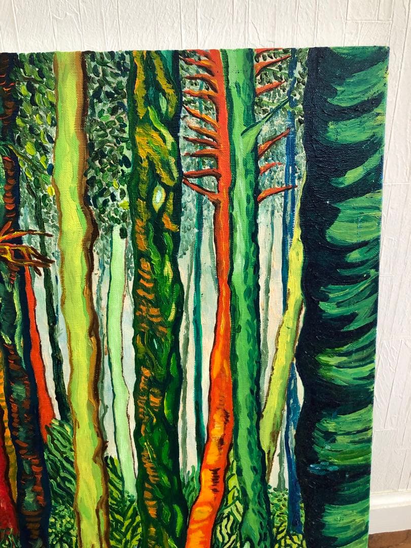 絵画　油絵　風景画　森　F10