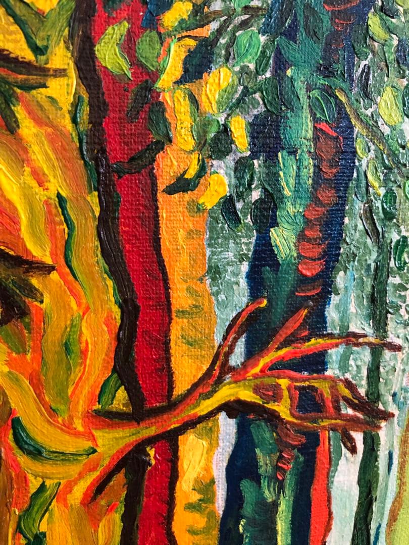 絵画　油絵　風景画　森　F10