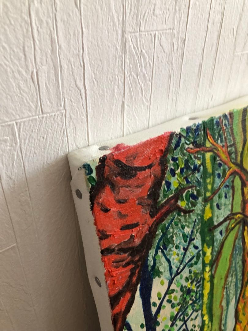 絵画　油絵　風景画　森　F10