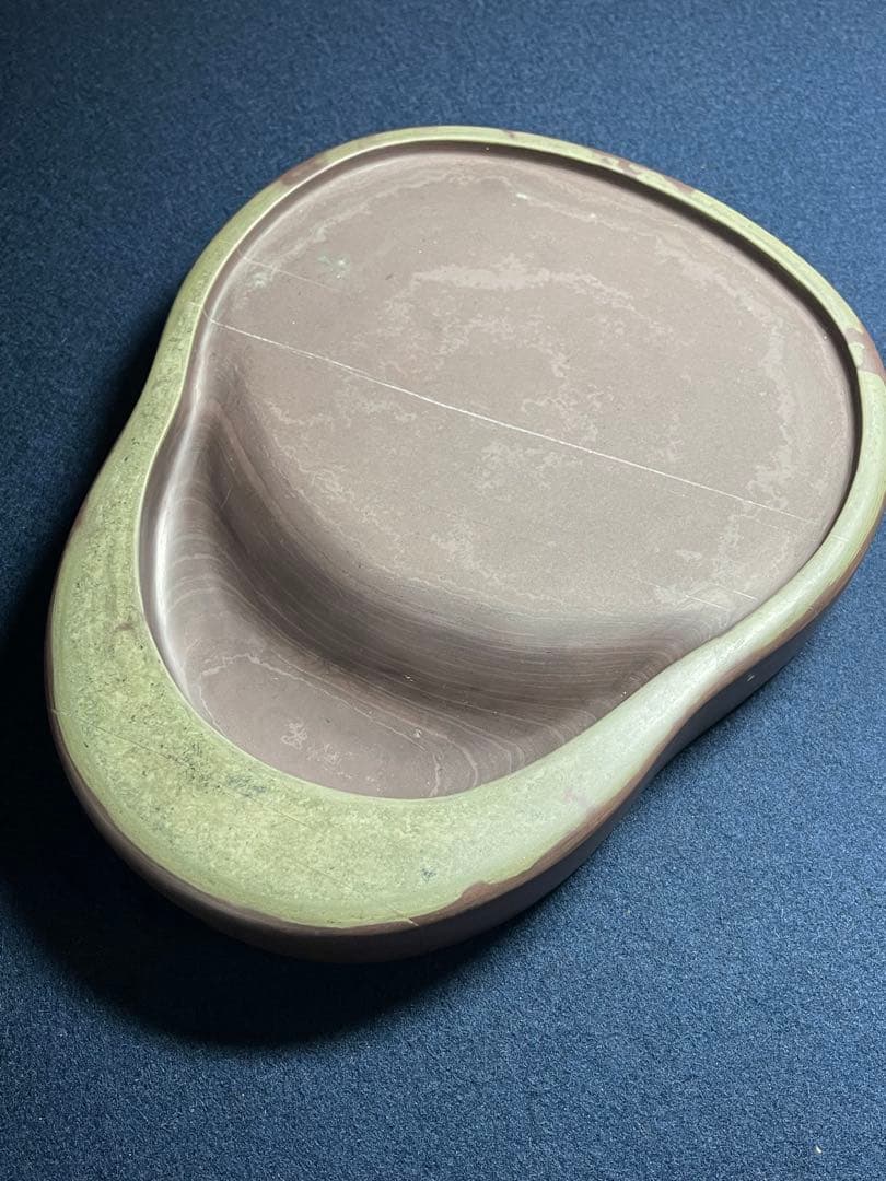 【墨研】朝鮮鴨緑江石◆渭原端渓硯 変形楕円硯◆朝鮮銘石◆書道具 文房四宝 貴重硯