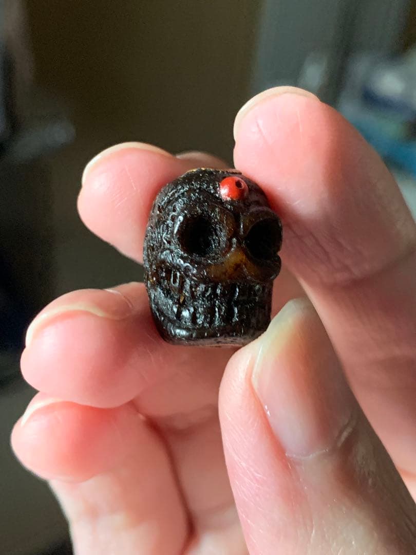 呪物　カパラ　チベット　カパーラ　頭蓋骨　数珠　根付　クマントーン　プラクルアン