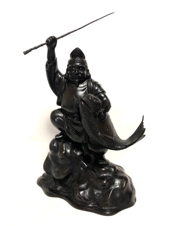 ■七福神・えびす様　ブロンズ像■置物・銅像・福の神・恵比寿・開運・縁起物