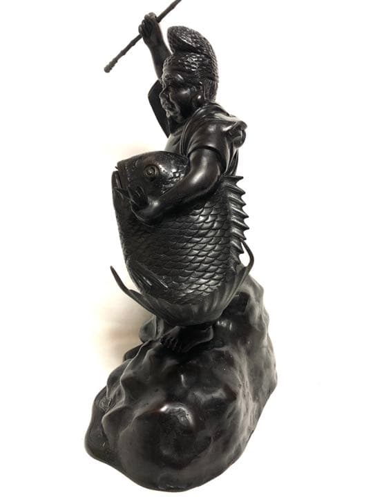 ■七福神・えびす様　ブロンズ像■置物・銅像・福の神・恵比寿・開運・縁起物