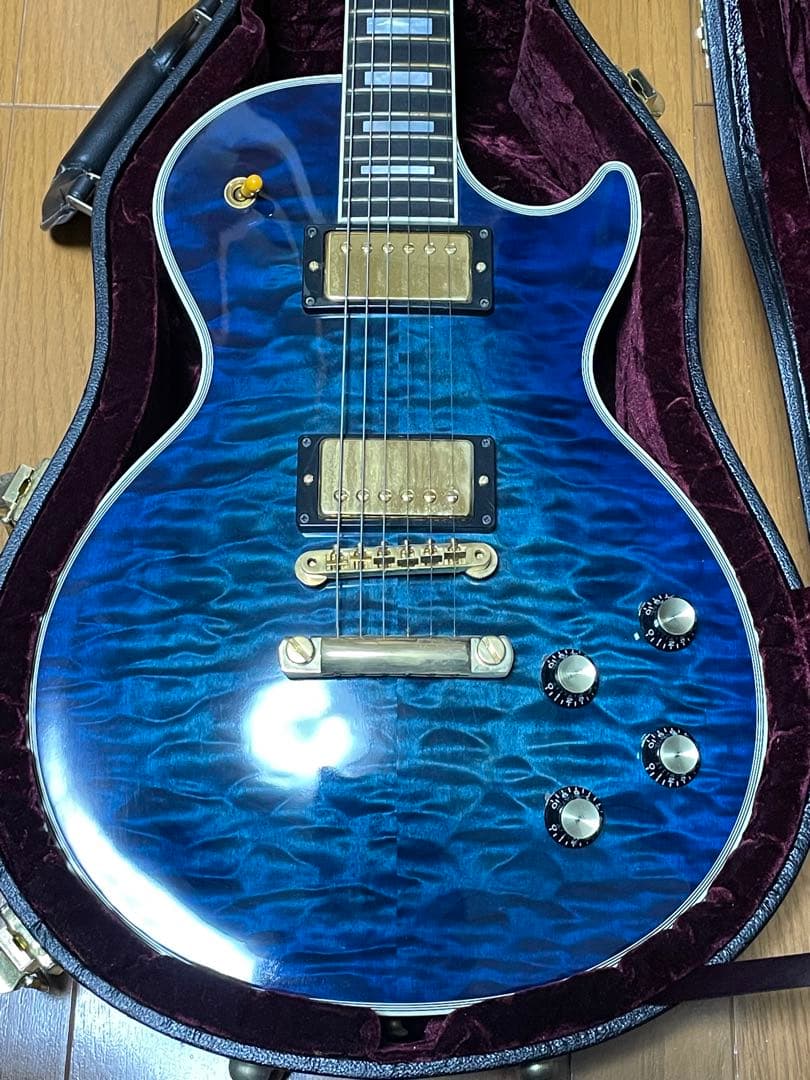 Gibson Les Paul Custom インディゴブルー　キルトトップ