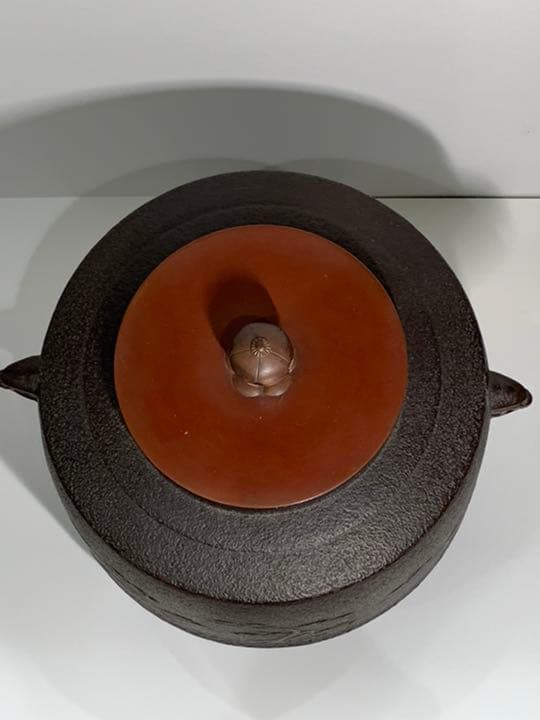 k430 浜松地紋　浄栄　肩衝釜　茶道具