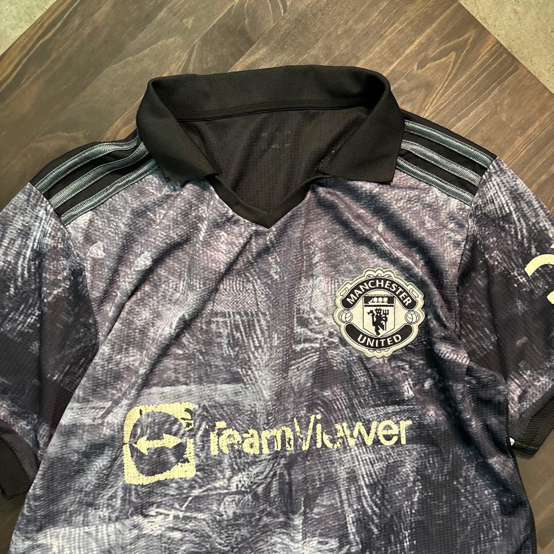8SM1 【マンチェスターユナイテッド】襟付き　ゲームシャツ　古着used
