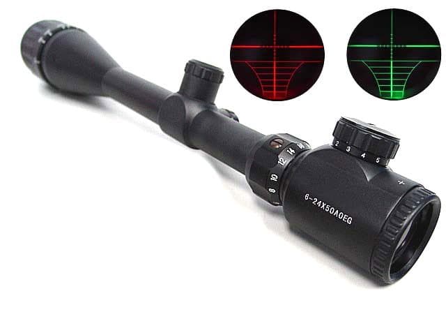 6-24x50赤緑イルミネートズームライフルスコープ【新品】6倍-24倍