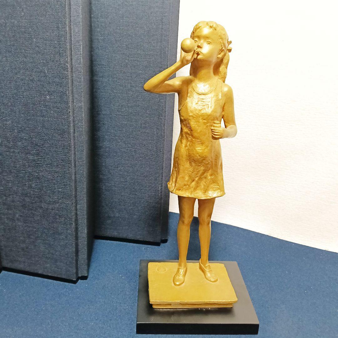 さっちゃん矢野秀徳 ブロンズ像 シャボン玉128/950 オブジ AK68