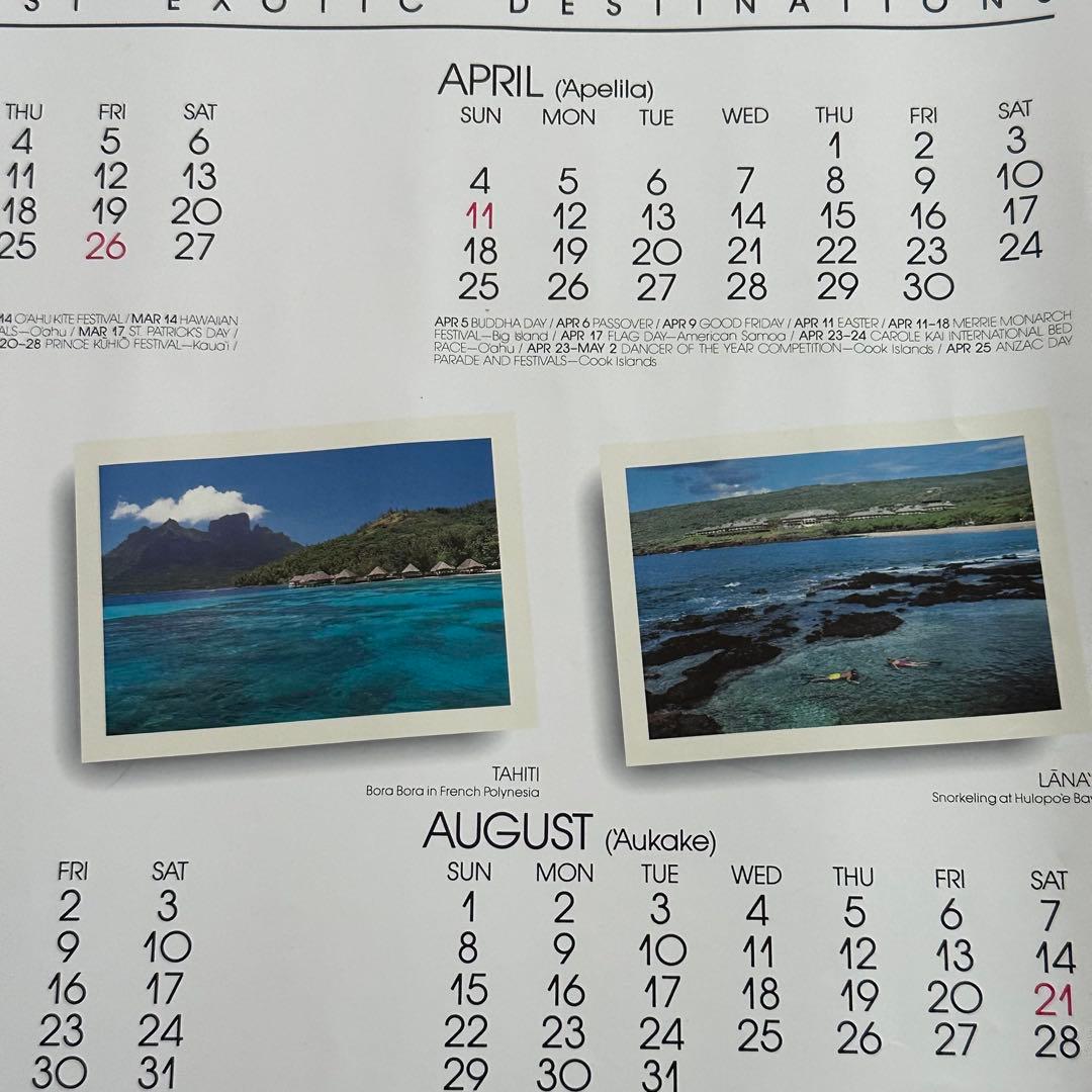 93年旧ロゴHAWAIIAN AIRハワイアン航空オリジナルカレンダーポスター1