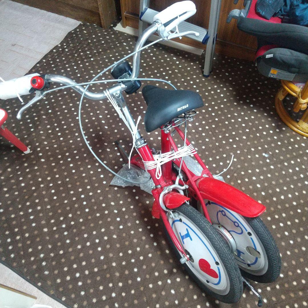 激レア マーチャリ 日産マーチ ノベルティ　折り畳み自転車　赤色　I LOVE