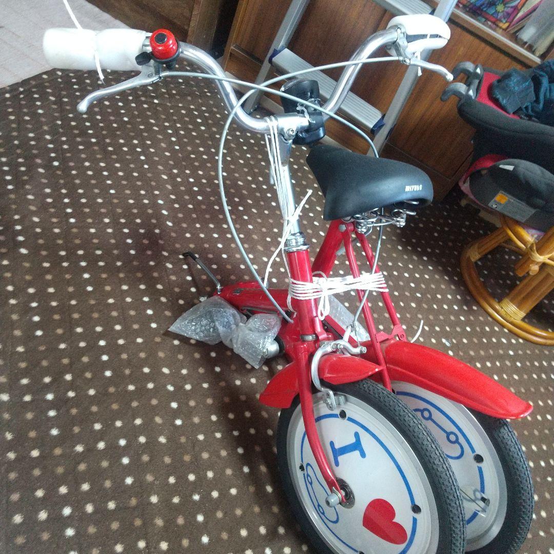 激レア マーチャリ 日産マーチ ノベルティ　折り畳み自転車　赤色　I LOVE