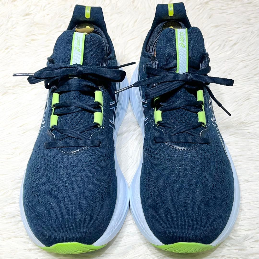 極美品☆アシックス ゲルニンバス26 ブルー 26.5㎝ ランニング ジョギング