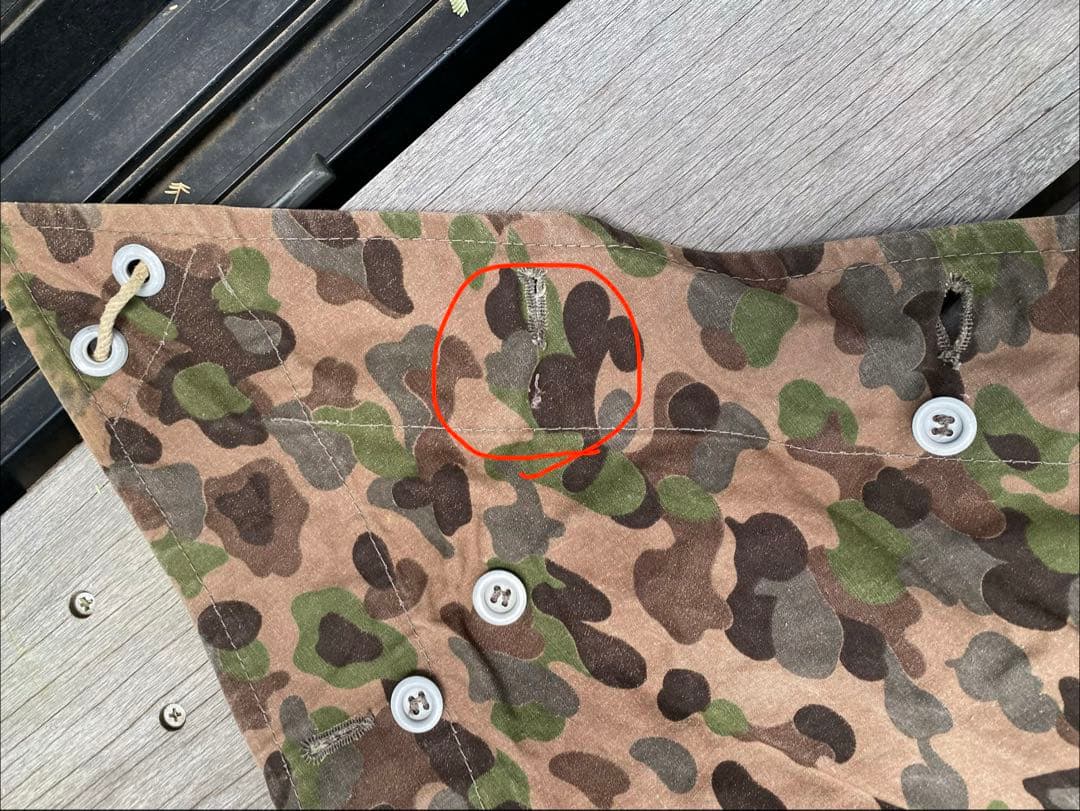 60sビンテージ　オーストリア軍　スワンプカモ　ツェルトバーン　軍幕　ポンチョ④