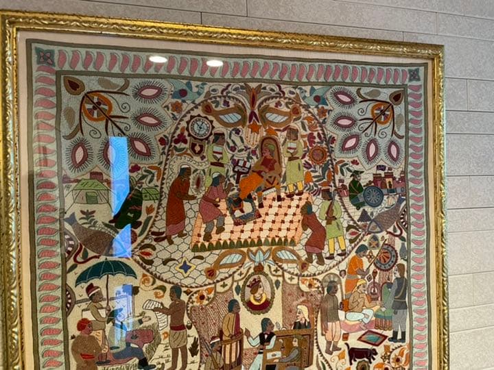 ノクシカタ刺繍　大型タペストリー　国内額装