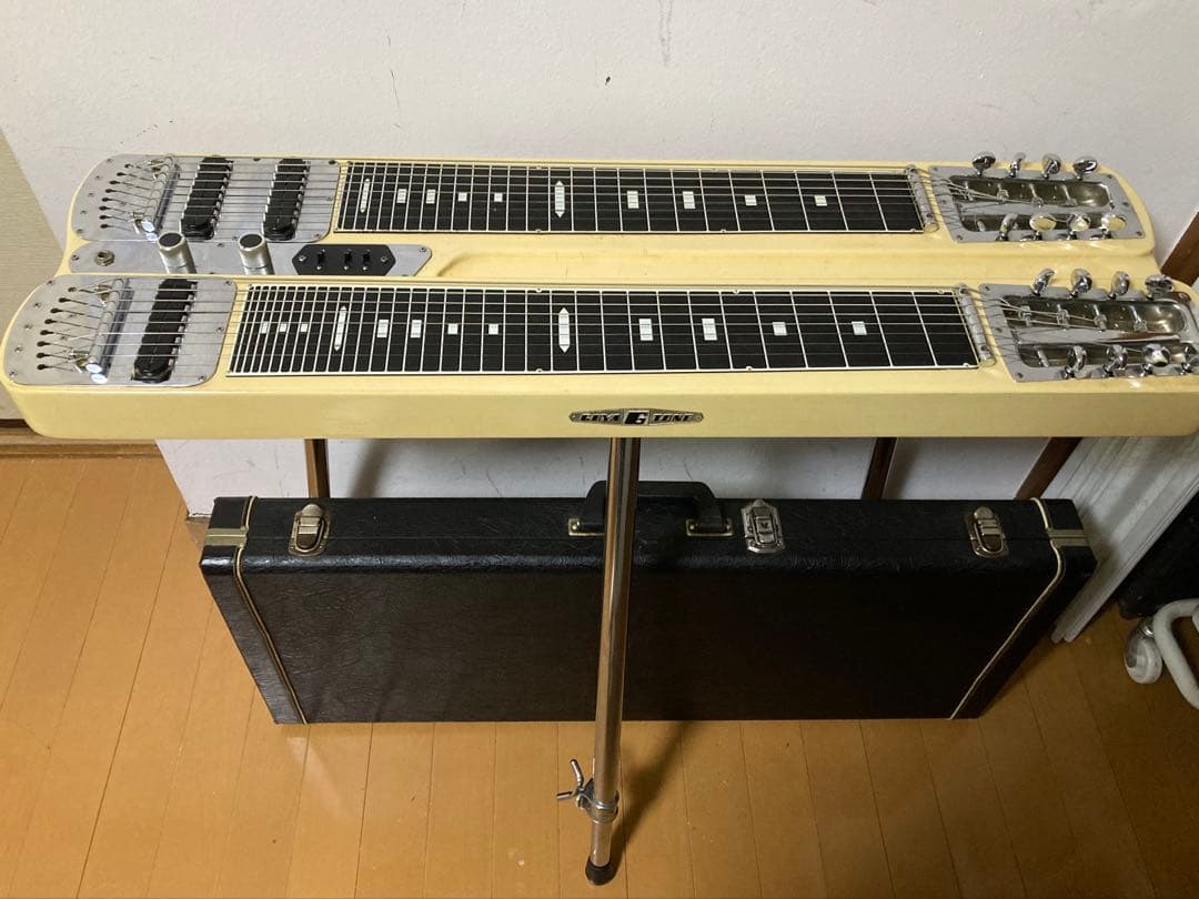 Guyatone グヤ8弦WネックスチールギターHG-188C 脚、ケース付