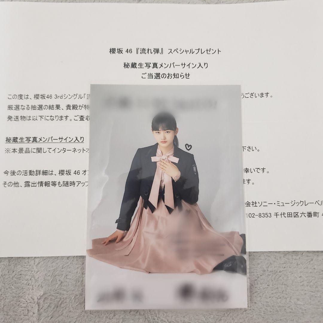 櫻坂46 山﨑天 秘蔵生写真 サイン入り 流れ弾 直筆