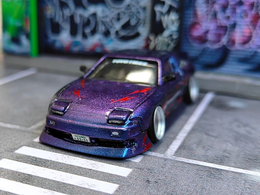 ホットウィールカスタム 日産 180sx フルエアロ マジョーラ トミカ改造 a