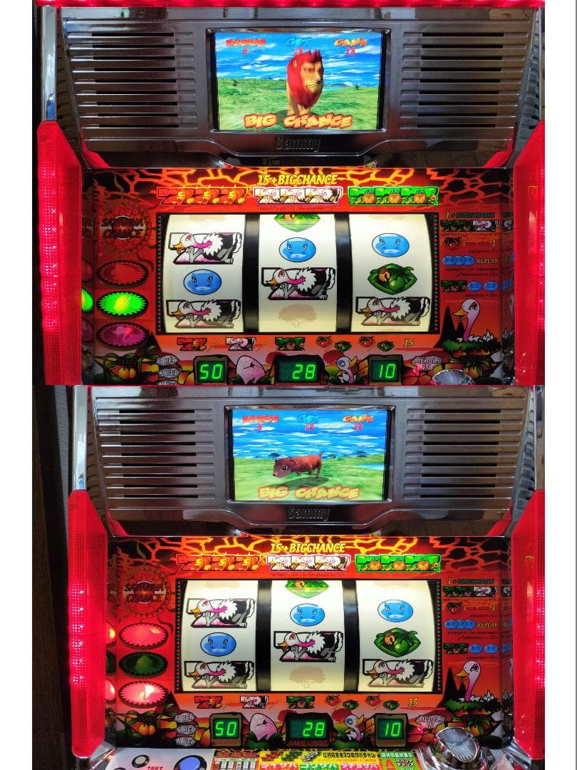 【パチスロ実機】サミー★猛獣王S【オートプレイ付不要機付】４号機・人気台