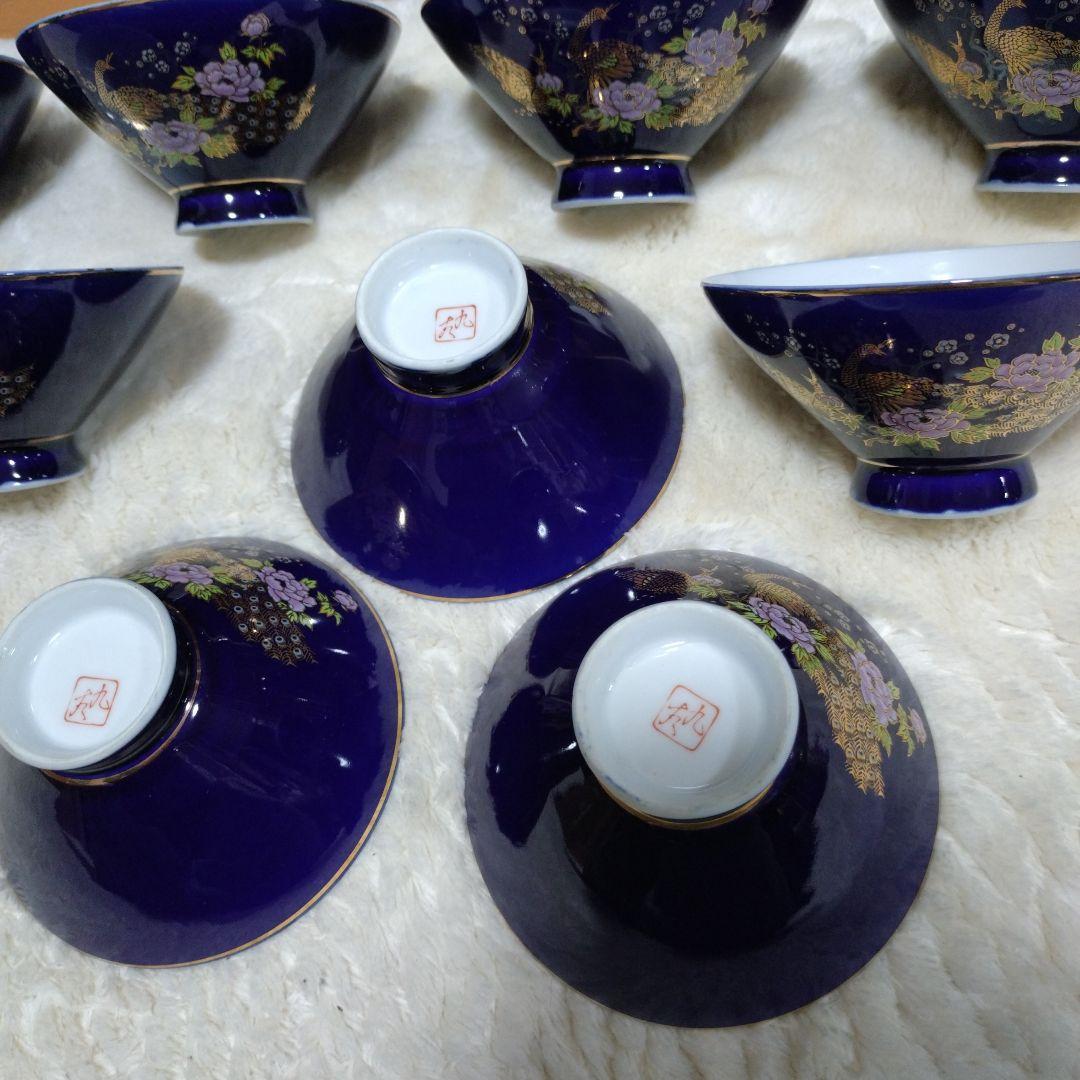 九谷焼　古九谷　茶碗　9つ