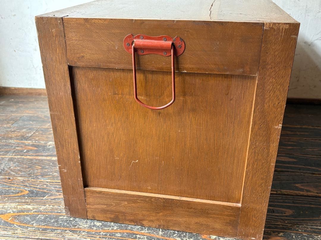 木製2段タンス 鍵付き アンティーク レトロ