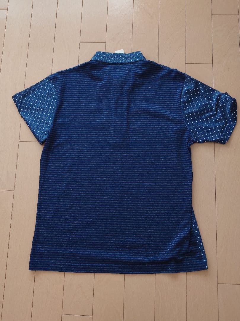 tovho（裏はストライプ）ネイビー 水玉模様 ポロシャツ