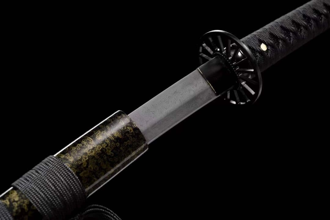 【千羽】石洗模様スチールコイル模様サムライナイフ 武具　刀装具　模造刀 居合刀