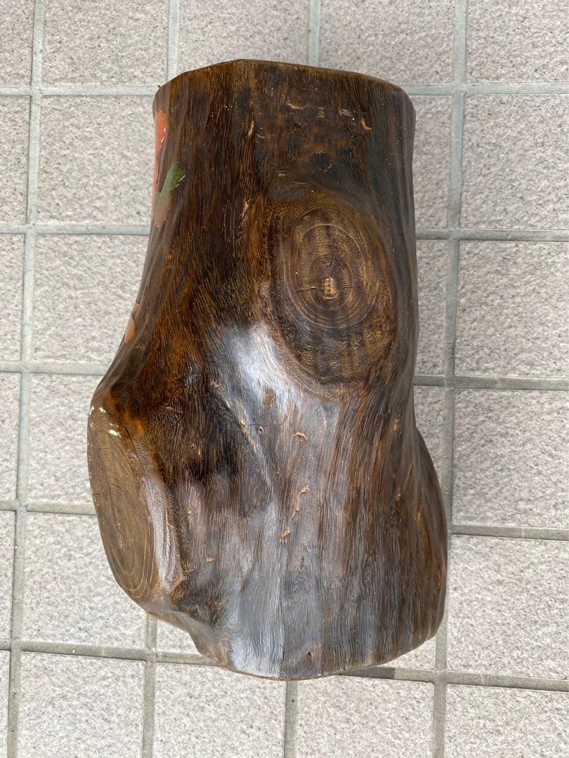 ヴィンテージ・天然木製.水盤.オブジェ! レア! 昭和レトロ! 未生流!