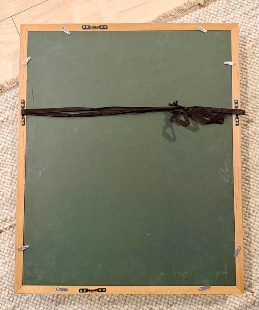 港町風景 油彩画 マリーナ ヨット 額装 風景画 #95