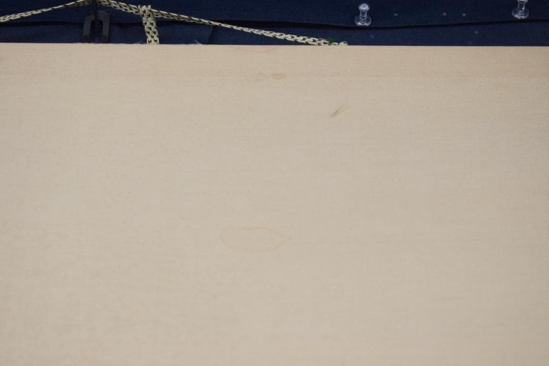 英靖/早春図/山湖図/春景風景図/岩絵具/横物/掛軸☆宝船☆Z-344