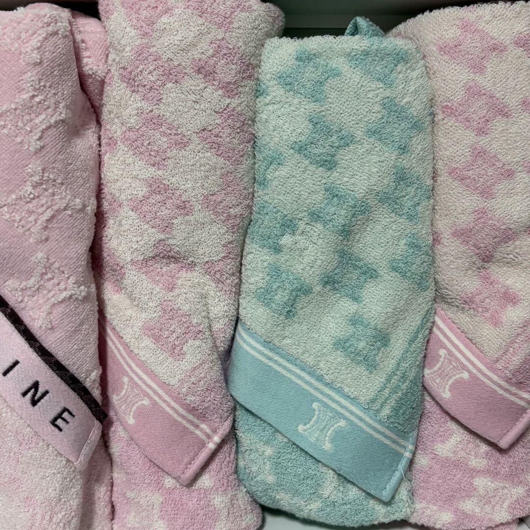 CELINE セリーヌ　フェイスタオル×5 トリオンフ　マカダム総柄　廃盤希少