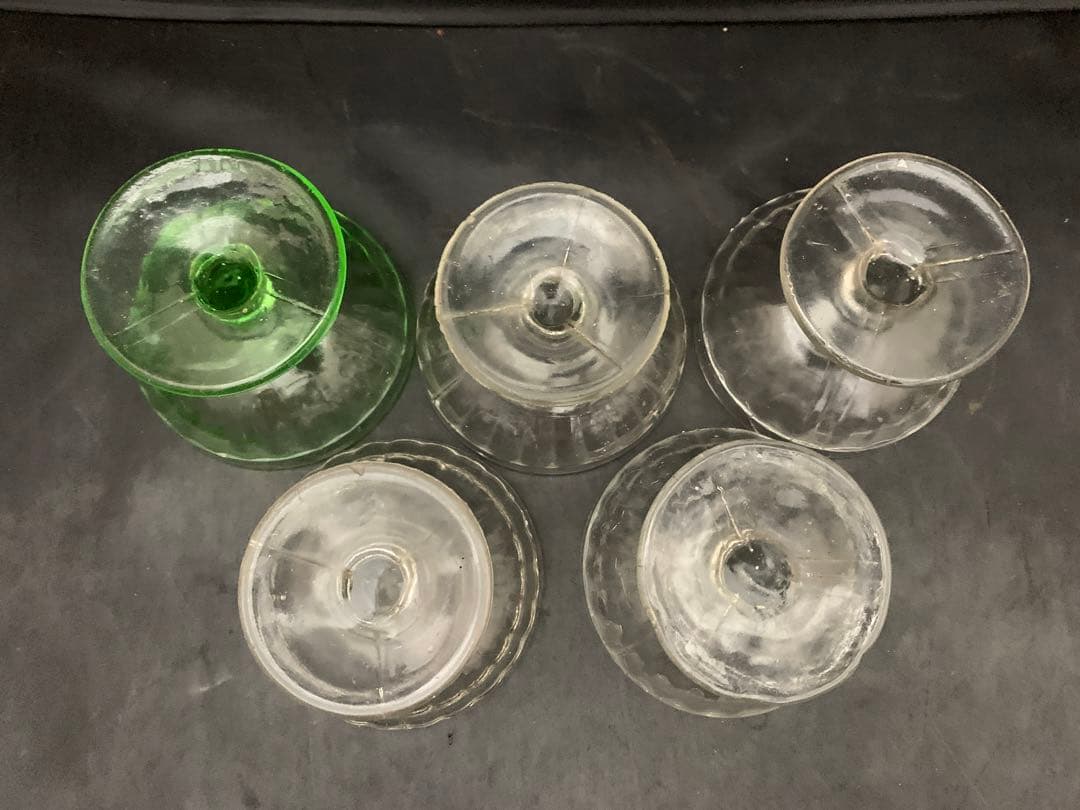 アンティーク　レトロ　かき氷ガラス　ガラスコップ　5客