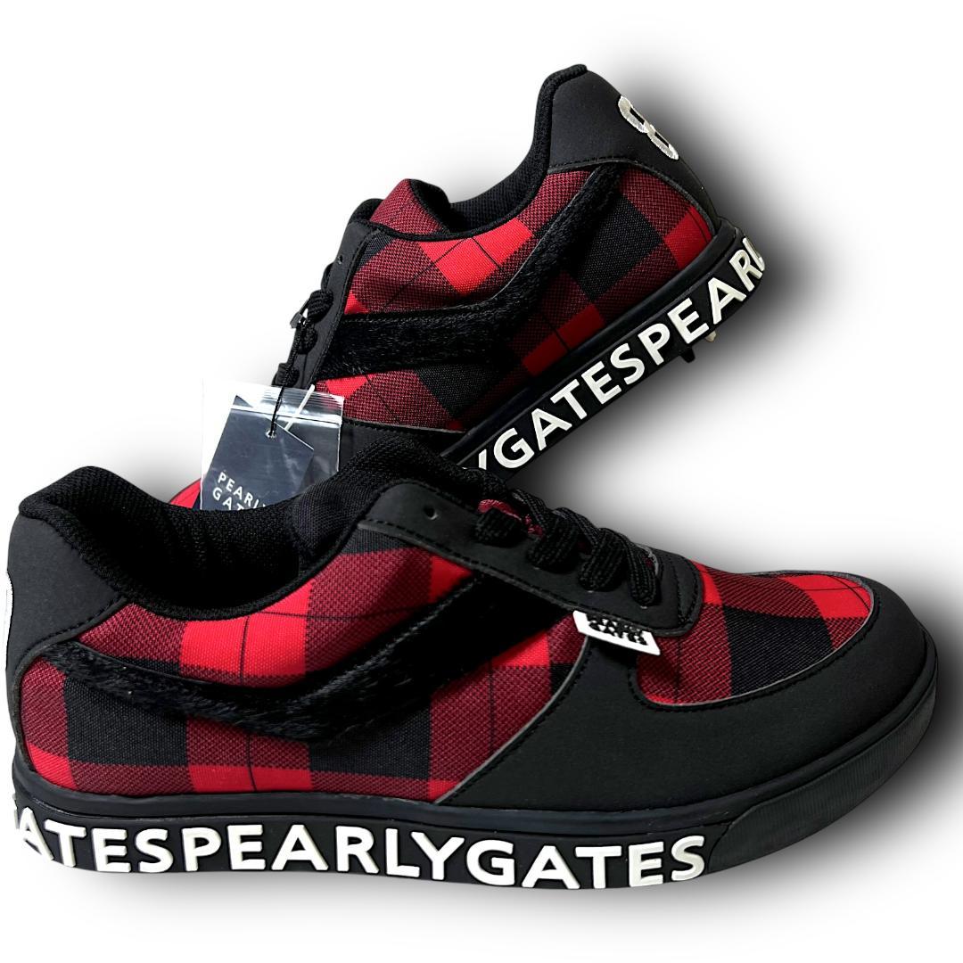 25cm パーリーゲイツ バッファローチェックゴルフシューズ ユニセックスモデル