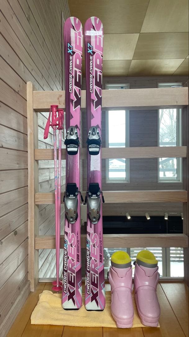 XERESスキー板セット子供ジュニア女の子ピンク ストック小学生138cm