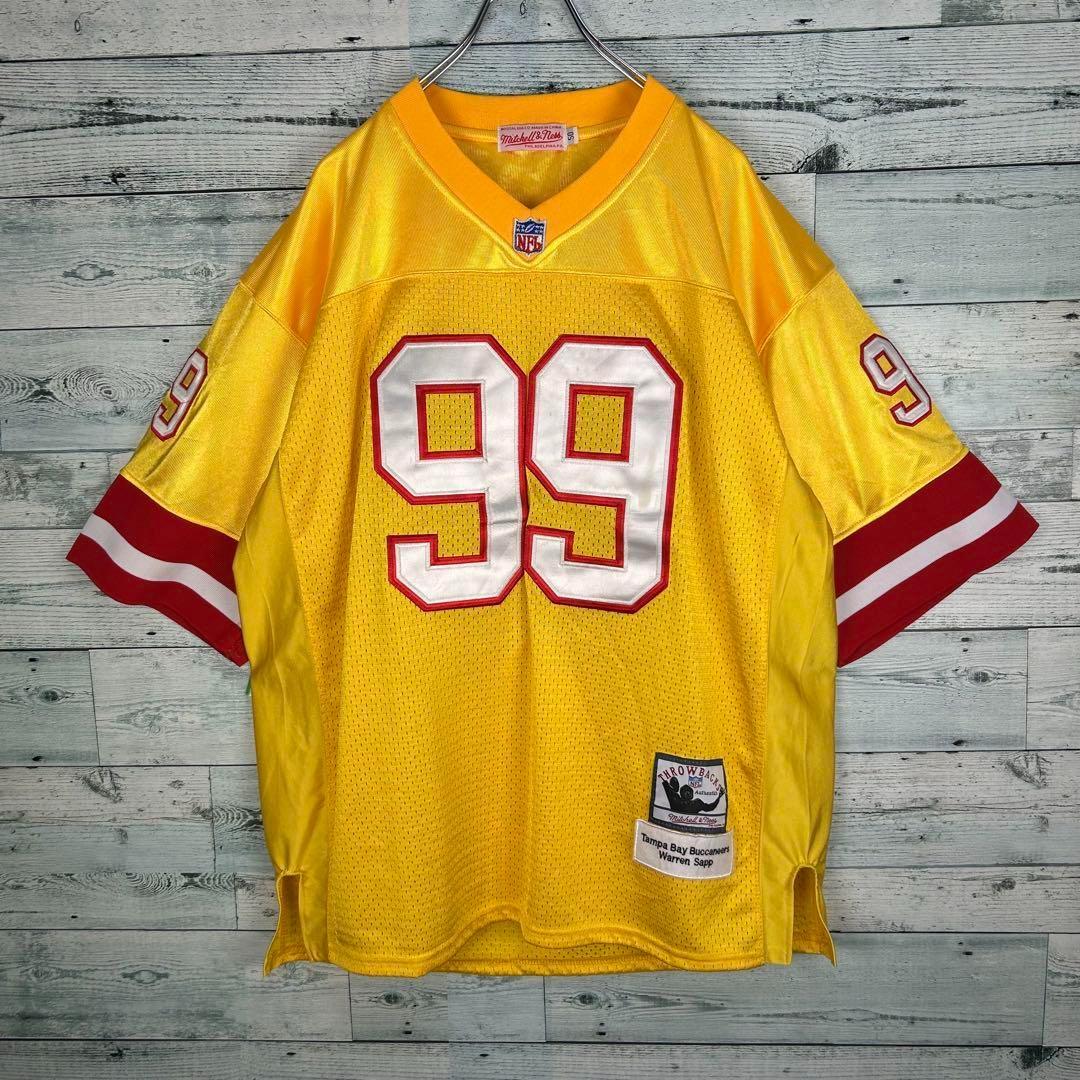 NFL 全刺繍 半袖 アメフトゲームシャツ イエロー L 5159