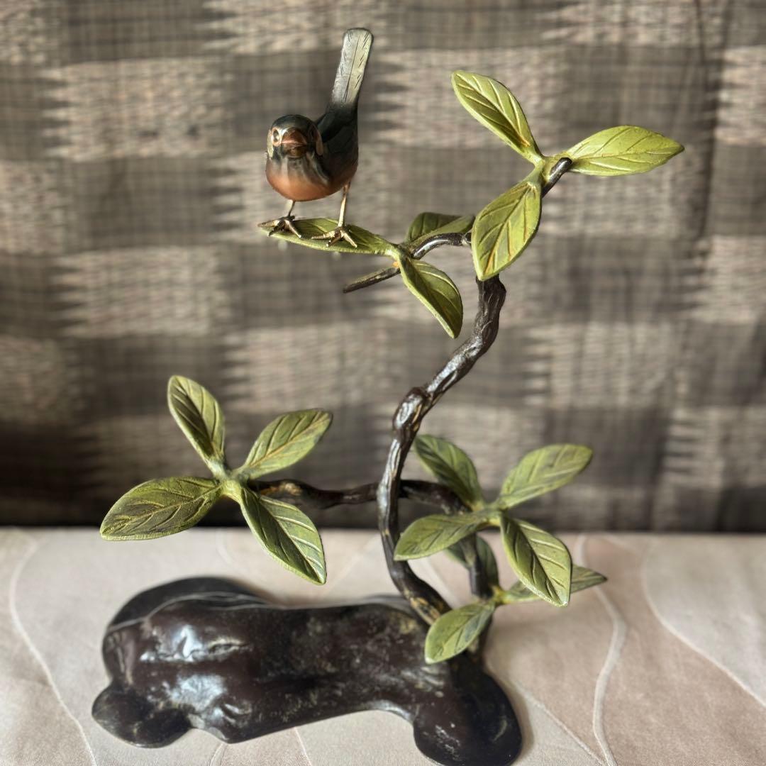 高岡銅器　青銅　ブロンズ　正晴　在銘