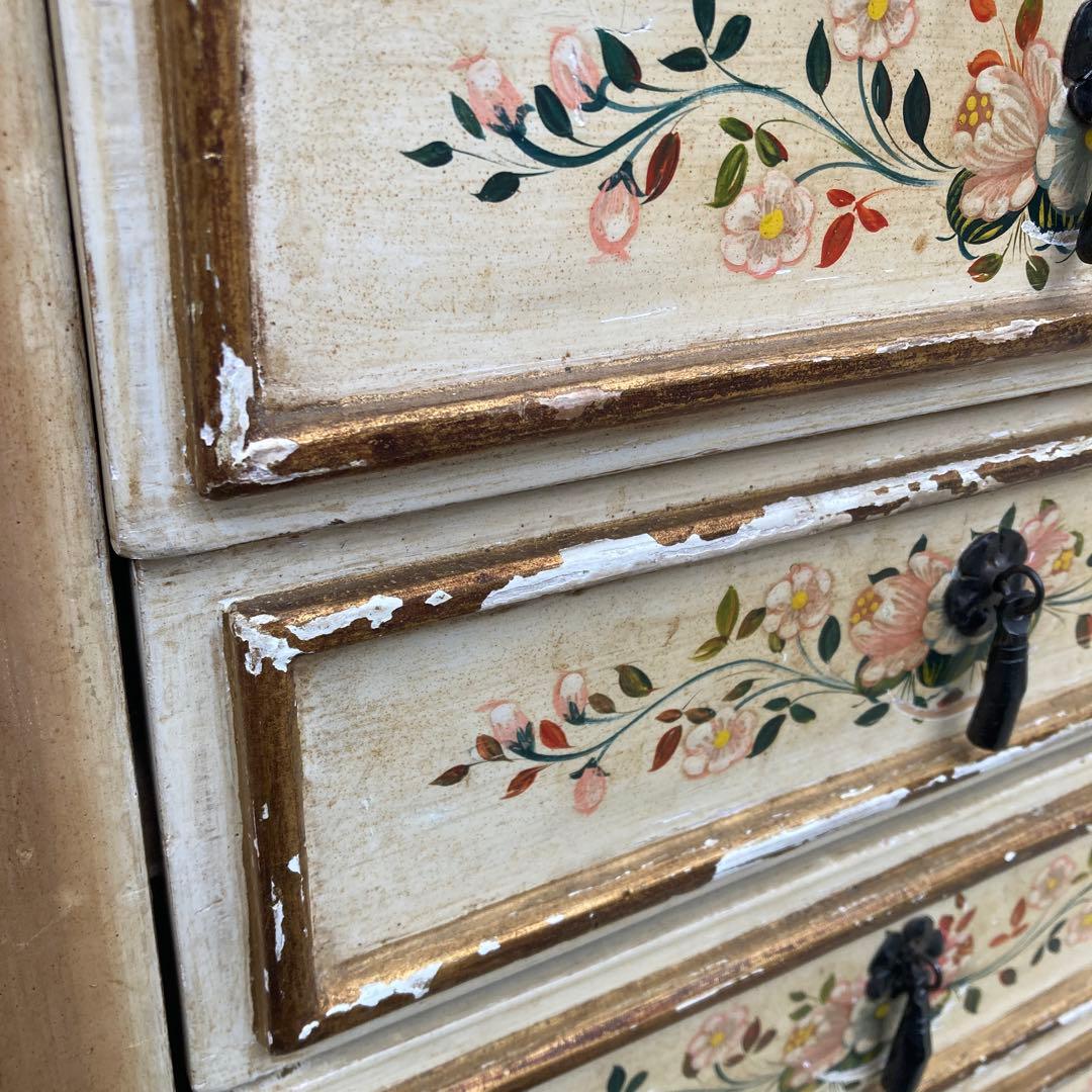 n*2様 西洋 古家具 チェスト 7段 花柄 イタリア製 アンティーク