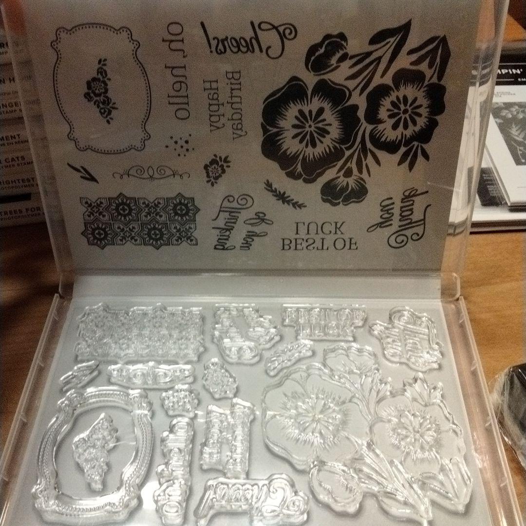 未使用　１点限り　スタンピンアップ　大きなお花スタンプとタグパンチ