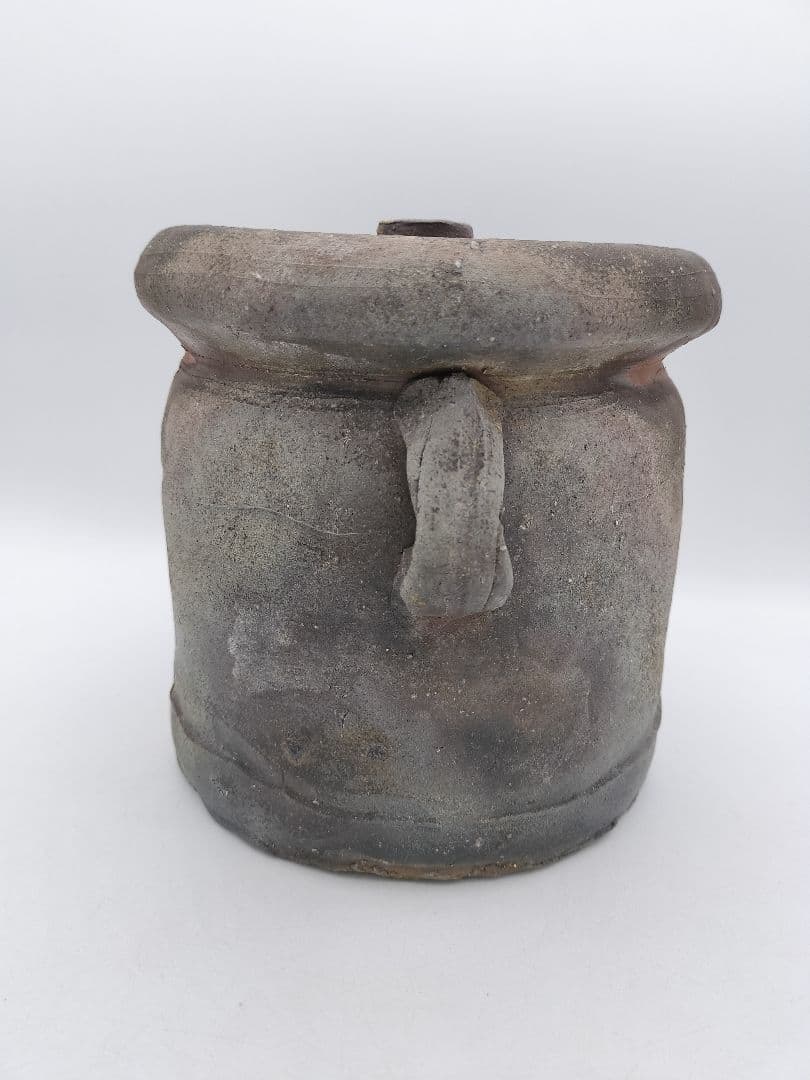 c663 水指 備前 耳付 日本工芸会 柴岡紘一 木箱 茶道具 古物