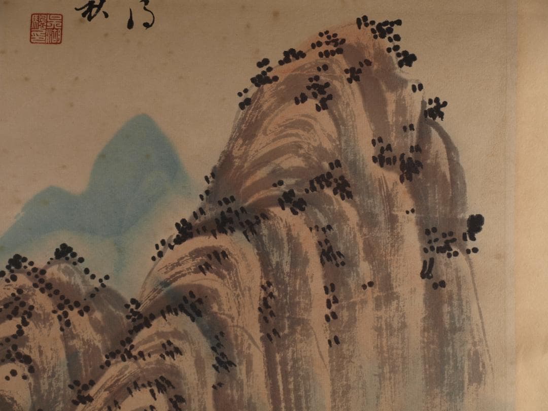 【骨董掛け軸】 中国吴湖帆　 近代 肉筆保證 　掛け軸 DE599B3-2