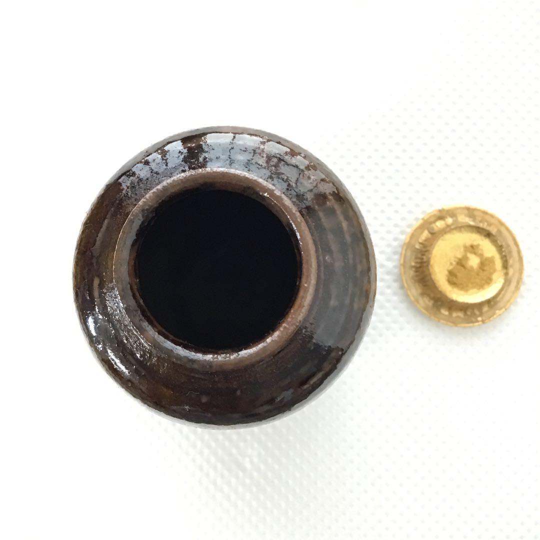 茶道具　筒井順慶茶入写　筒井写瀬戸茶入　佐々木八十二造　栞　共箱　S36CI