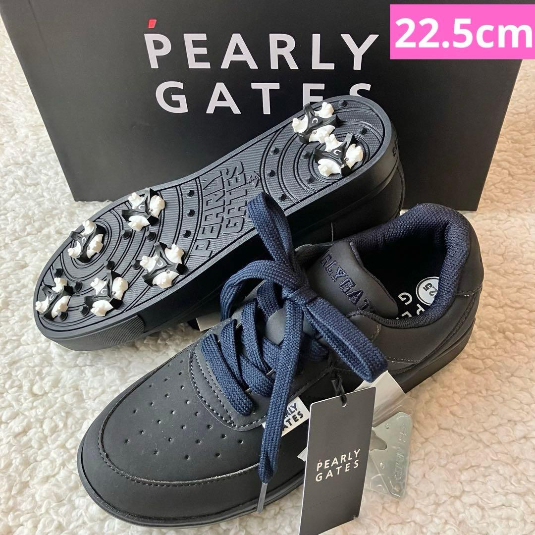 新品【パーリーゲイツ】定番 ローカット ゴルフシューズ 紺 22.5cm