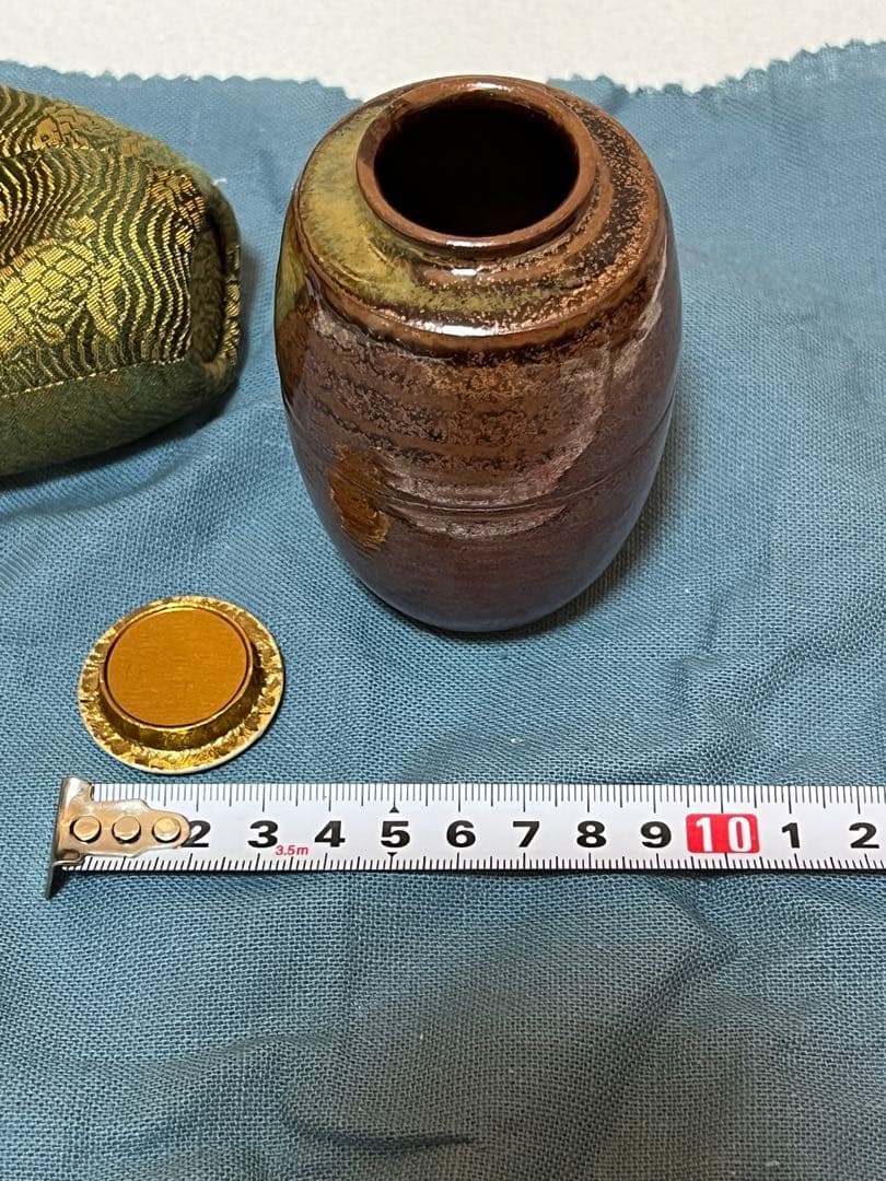 未使用品　高取喜恵　肩衝茶入　高取焼　共箱