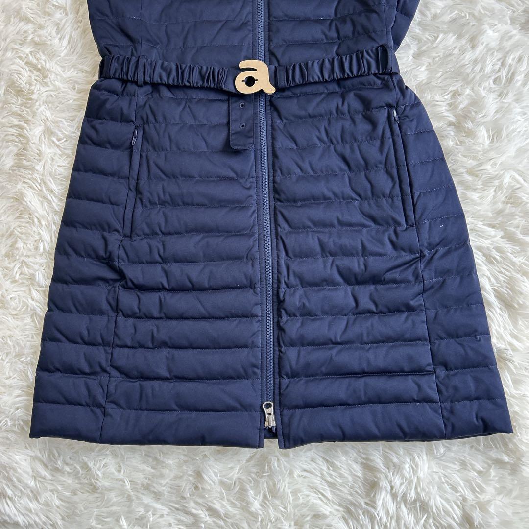 アルチビオ 中綿ダウン ワンピース ファー付き ウエストベルト 38