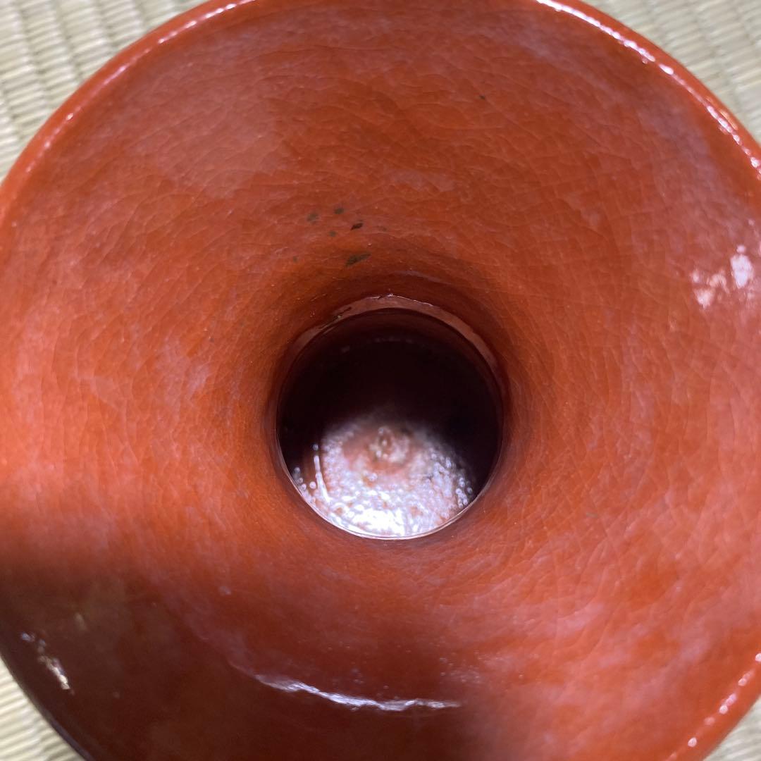 茶道具　楽焼　和楽　赤　三具足